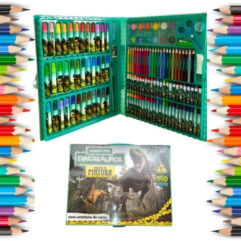 Estojo Maleta Escolar Infantil Pintura 150pç Menino/menina