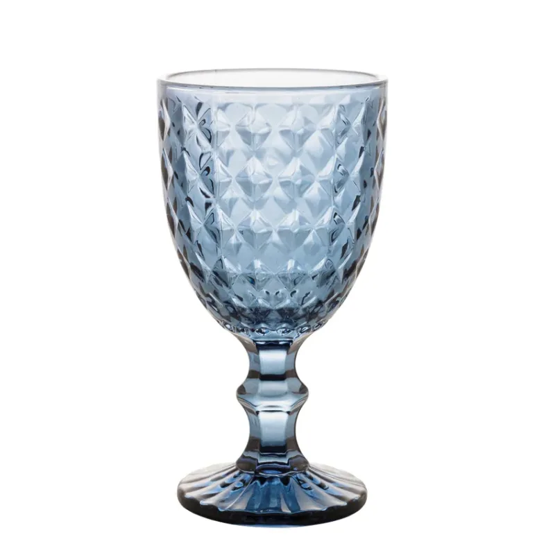 Conjunto de 6 Taças em Cristal para Água Roman Azul Escuro - 345ml