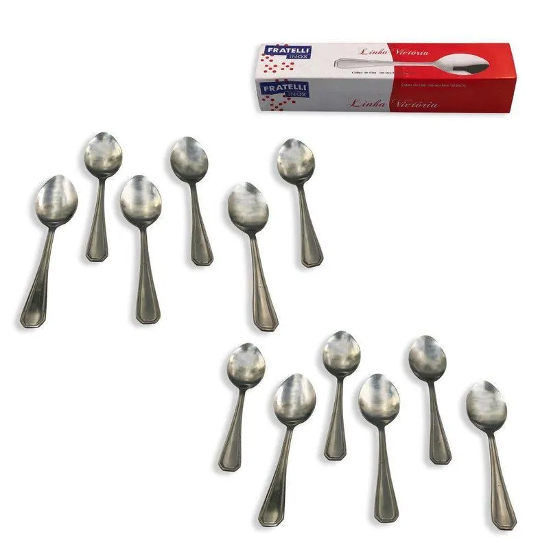 Kit Colher De Chá Em Aço Inox 12 Unidades