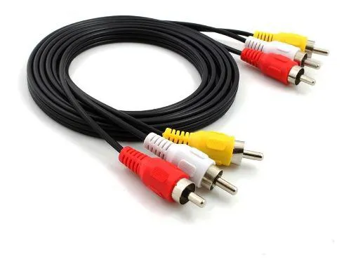 Pct 03 Cabo Auxiliar 3 RCA Macho x 3 Macho Som e Vídeo 1,80m
