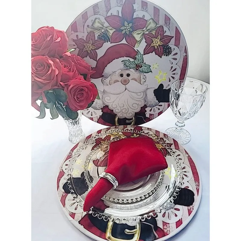 Kit 4 capas sousplat papai noel lindo