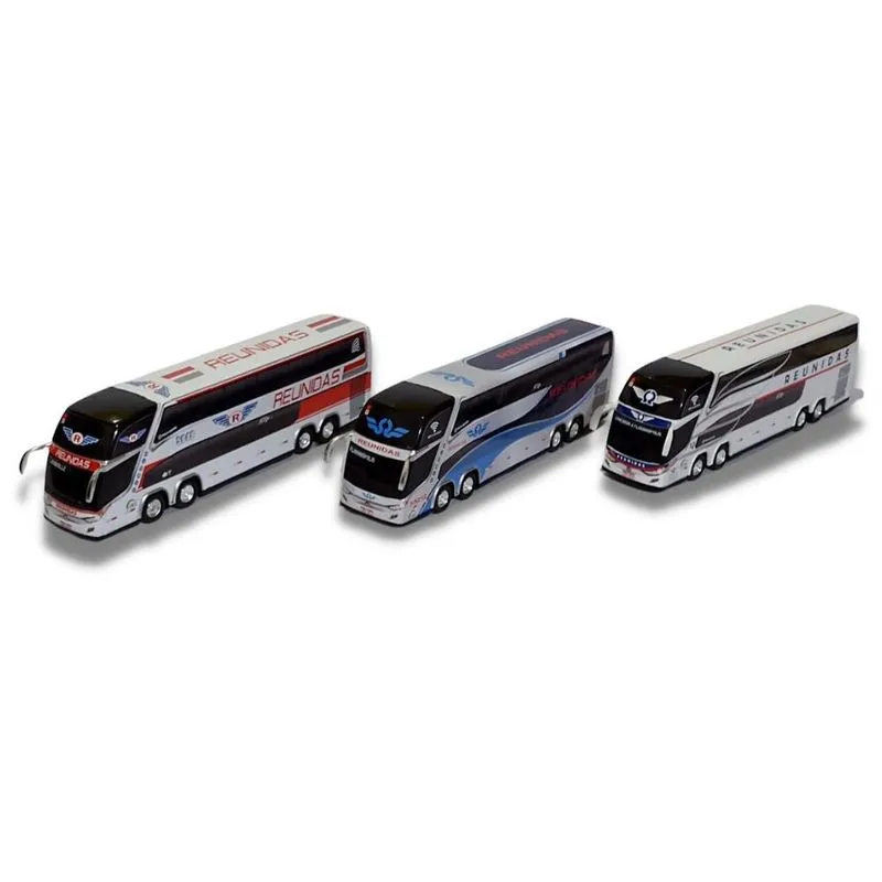 Kit 3 Ônibus Da Viação Reunidas Em Brinquedo 1800Dd 30Cm