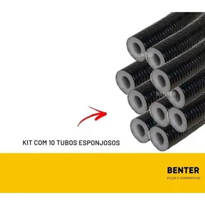 Kit 10 Tubo Esponjoso 3/8 Blindado Barra Com 2 Metros Cada
