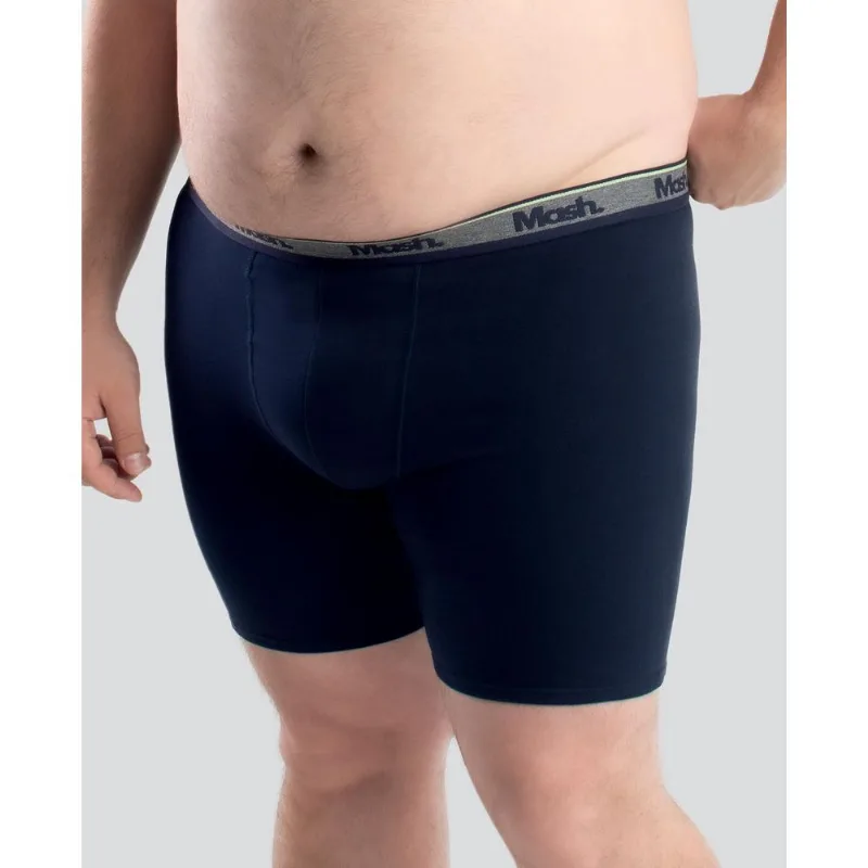Cueca Boxer Longa Cotton Plus Size Azul Marinho XGG