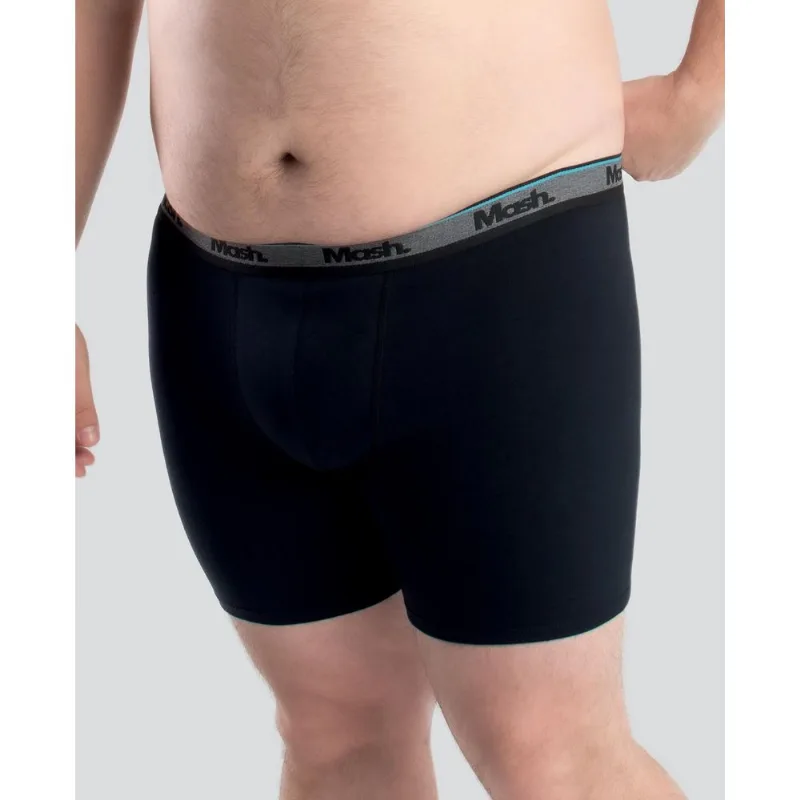 Cueca Boxer Longa Cotton Plus Size Preto XGG