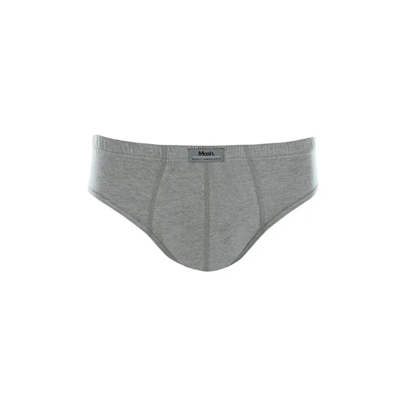 Cueca Slip Algodão Plus Size Cinza Mescla Claro XGG