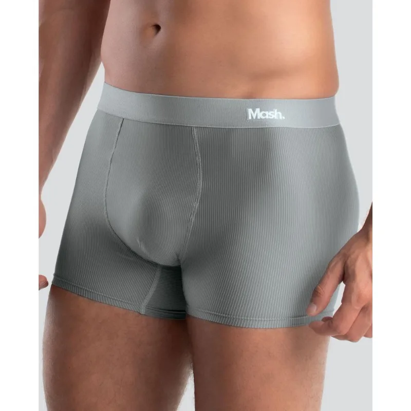 Cueca Boxer Microfibra Risca de Giz Cinza Médio M