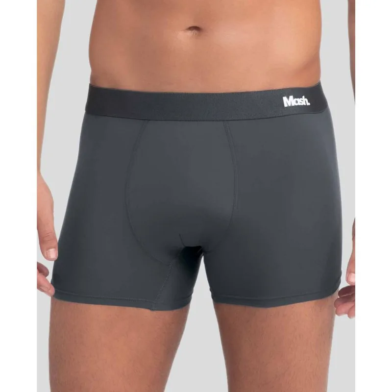 Cueca Boxer Lisa Microfibra Cinza Chumbo M