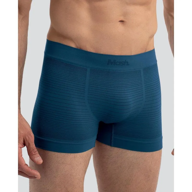Cueca Boxer Microfibra sem Costura Jacquard Azul Diesel M