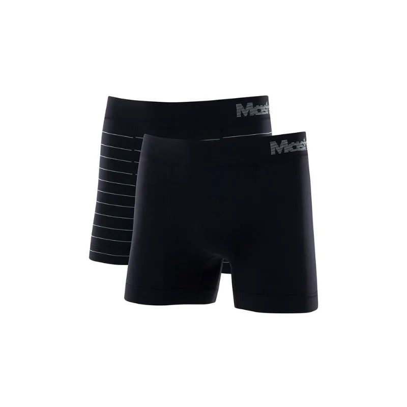 Kit 2 Cuecas Boxer Microfibra sem Costura Preto 01 G