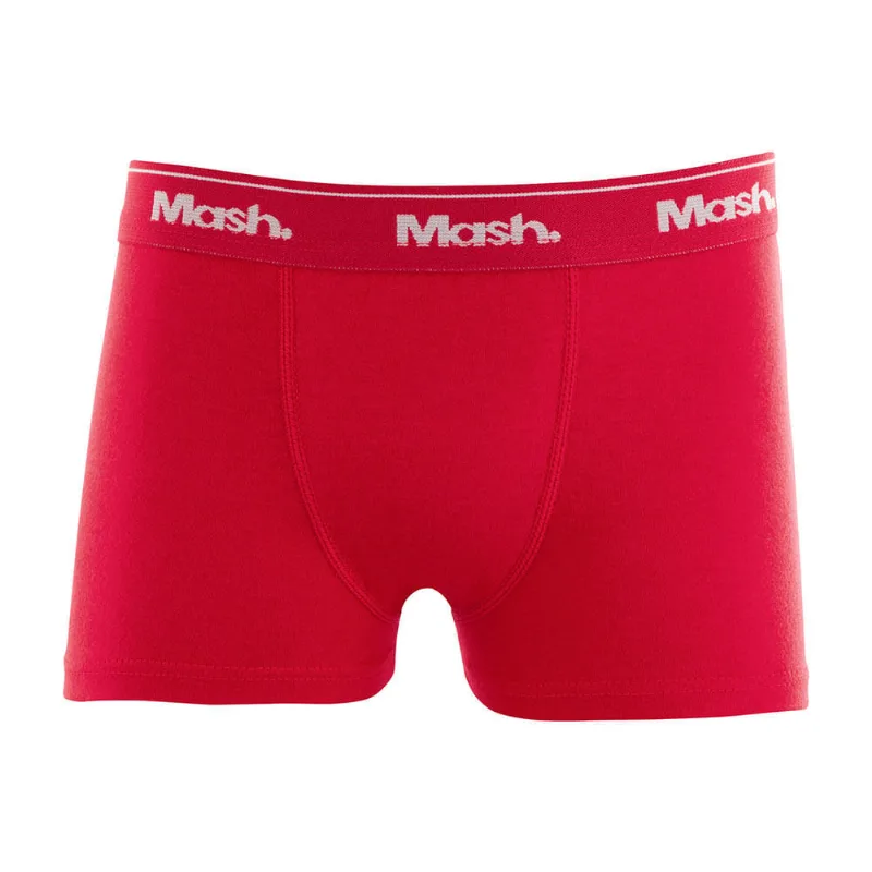 Cueca Mash Boxer Algodão Liso Infantil 190.03 Vermelho P