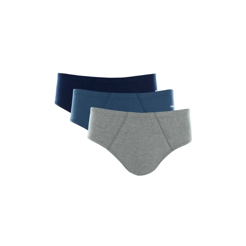 Kit 3 Cuecas Slip Algodão Cinza Mescla Escuro P