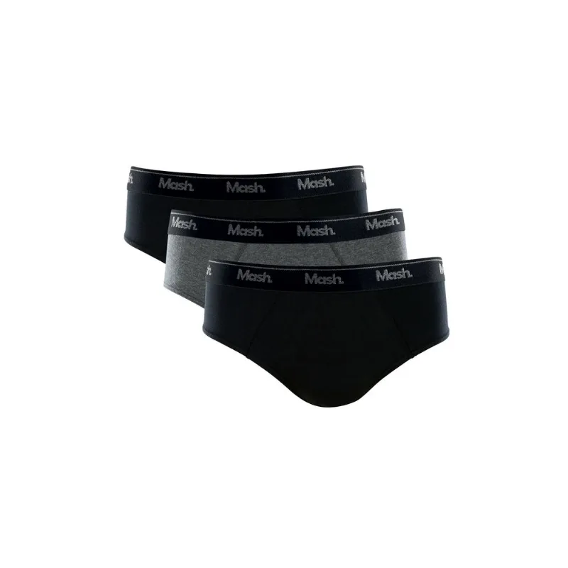 Kit 3 Cuecas Slip Algodão Cinza Mescla Escuro G