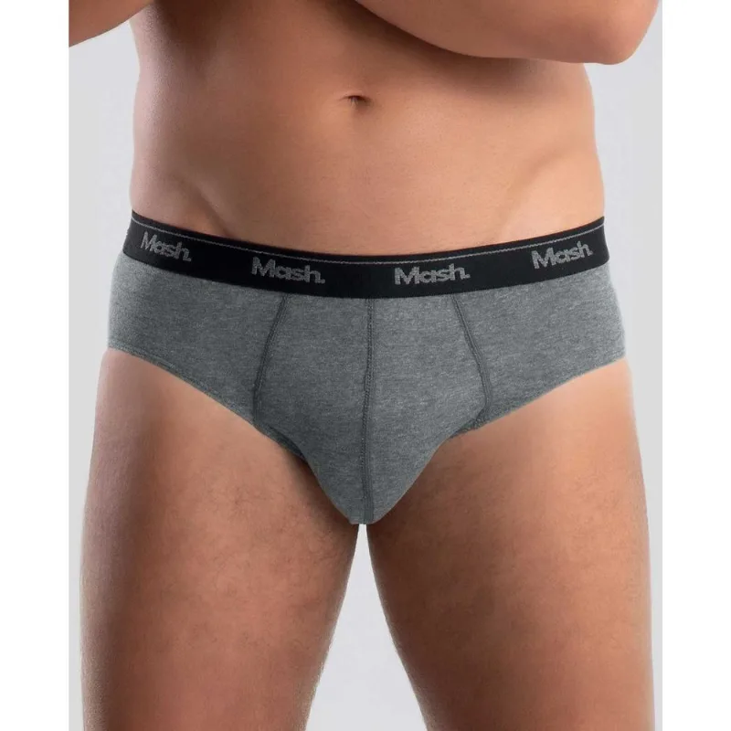 Cueca Slip Algodão Cinza Mescla Escuro G