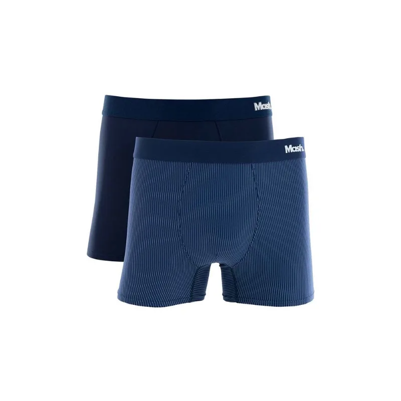 Kit 2 Cuecas Boxer Microfibra Azul Escuro M