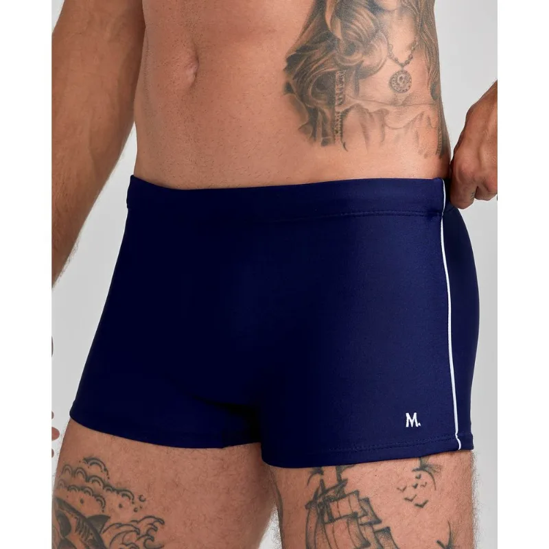 Sunga Boxer Lisa com Vivo Lateral Azul Marinho GG