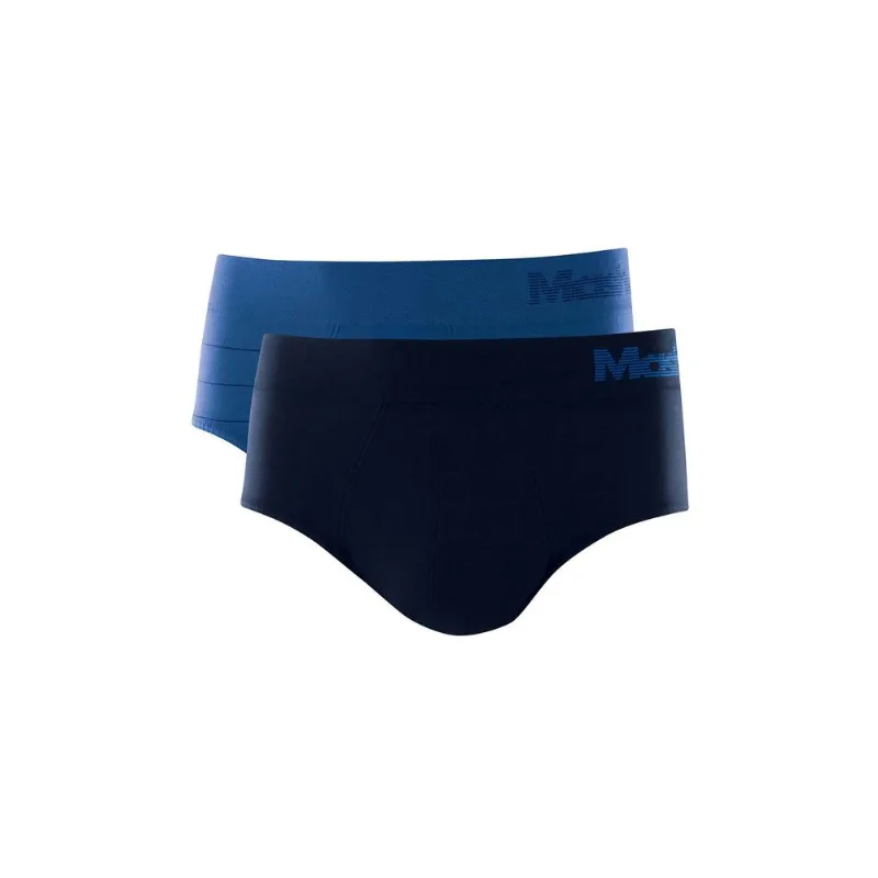 Kit 2 Cuecas Slip Microfibra sem Costura Azul Royal M
