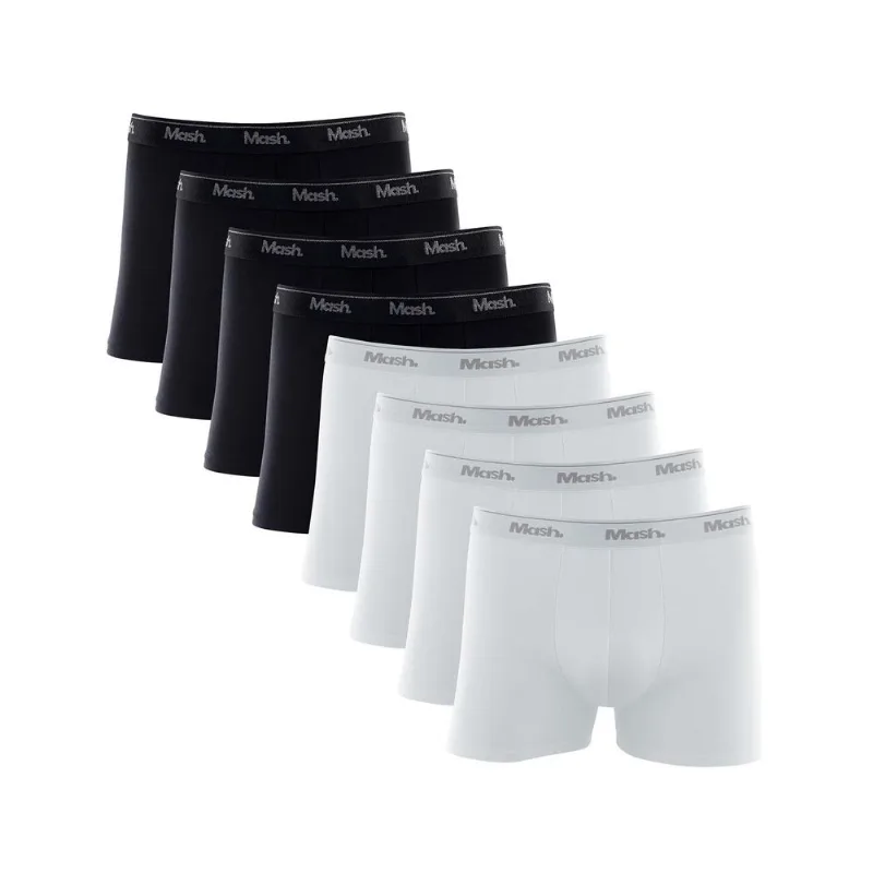 Kit 8 Cuecas Boxer Cotton Preto P