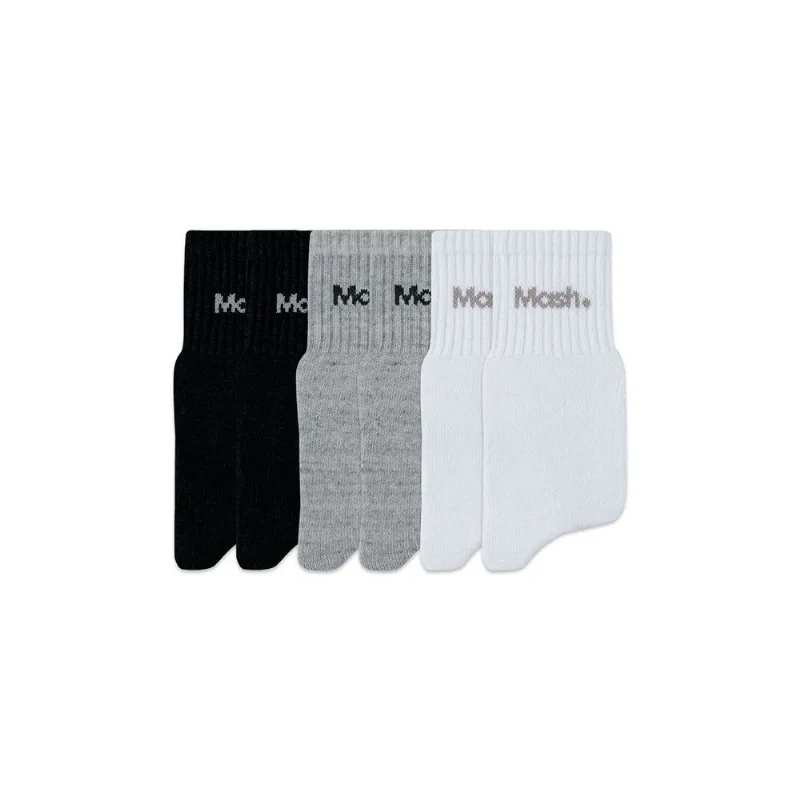 Kit 6 Pares Meia Esportiva Cano Médio Preto 34-38