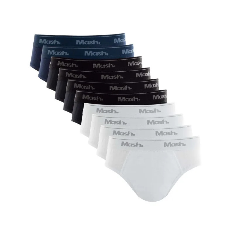 Kit 10 Cuecas Slip Algodão Infantil Preto G