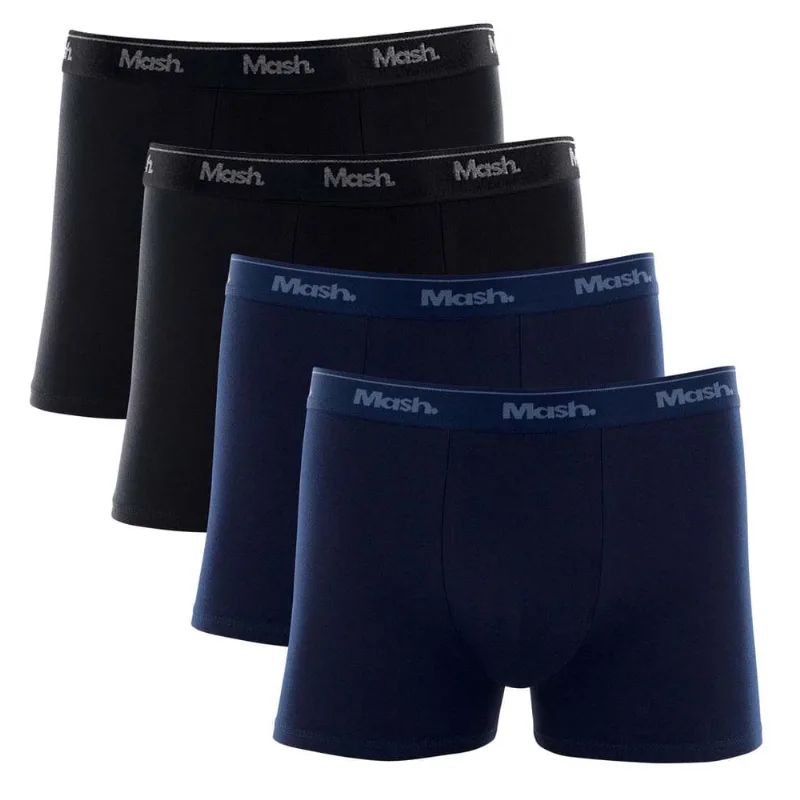 Kit 4 Cuecas Boxer Cotton Preto 04 P