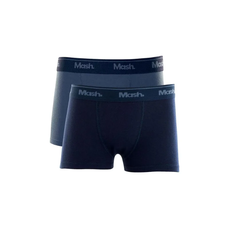 Kit 2 Cuecas Boxer Algodão Infantil Azul Jeans Escuro G