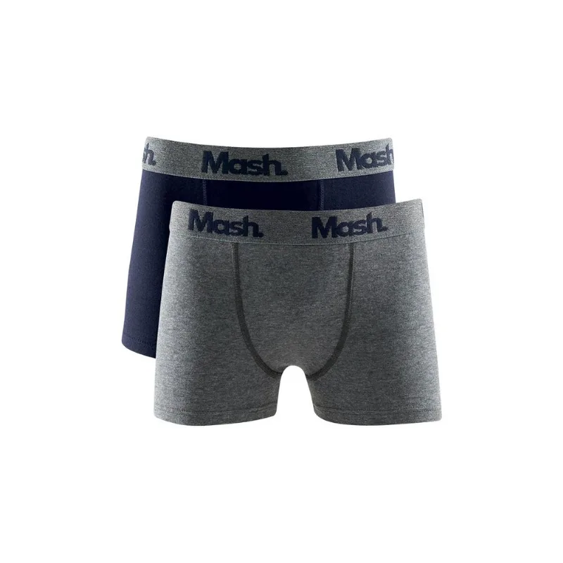 Kit 2 Cuecas Boxer Algodão Infantil Azul Marinho M
