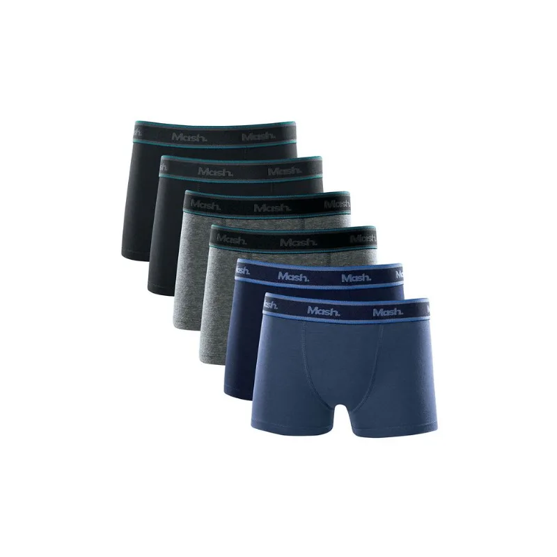 Kit 6 Cuecas Boxer Algodão Infantil Preto GG