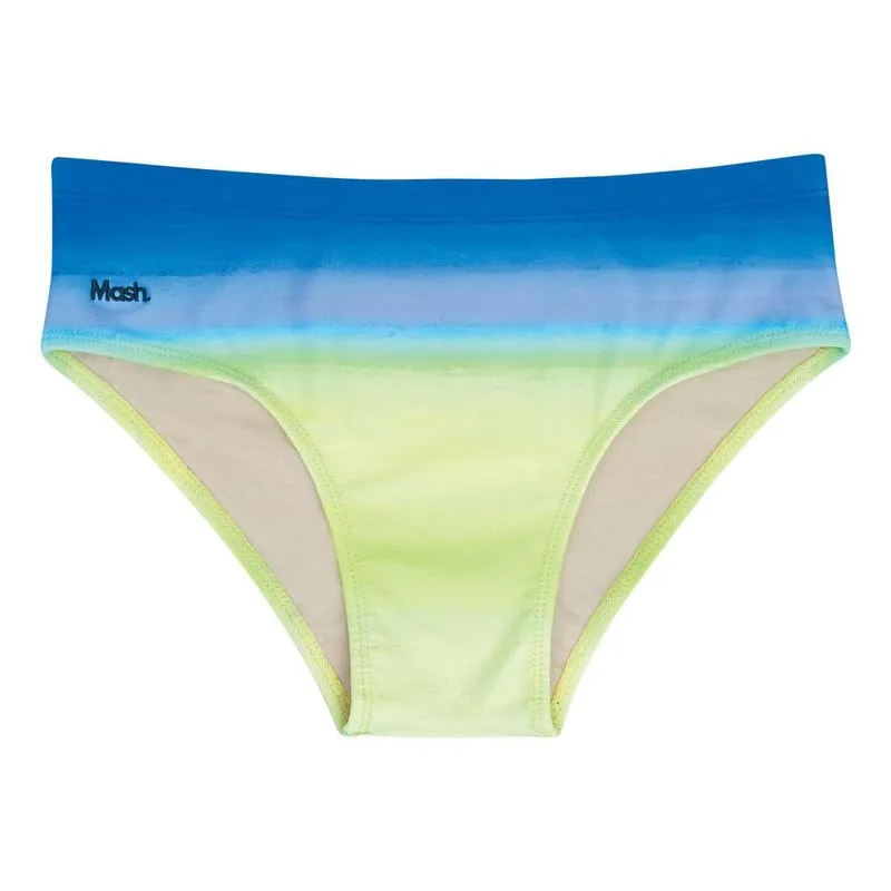 Sunga Mash Slim Estampa Sunset Degradé Verde Limao G