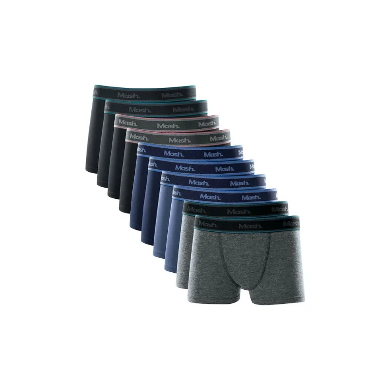 Kit 10 Cuecas Boxer Algodão Infantil Preto M