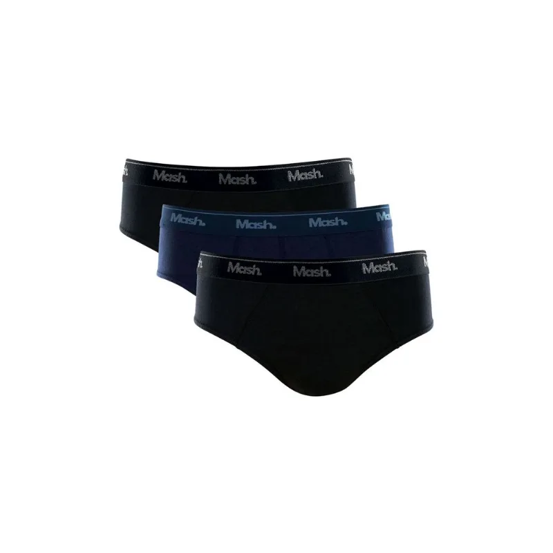 Kit 3 Cuecas Slip Algodão Preto 03 M