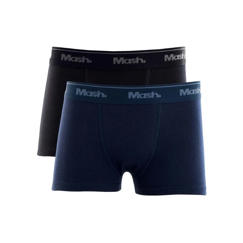 Kit 2 Cuecas Boxer Algodão Infantil Preto 01 P