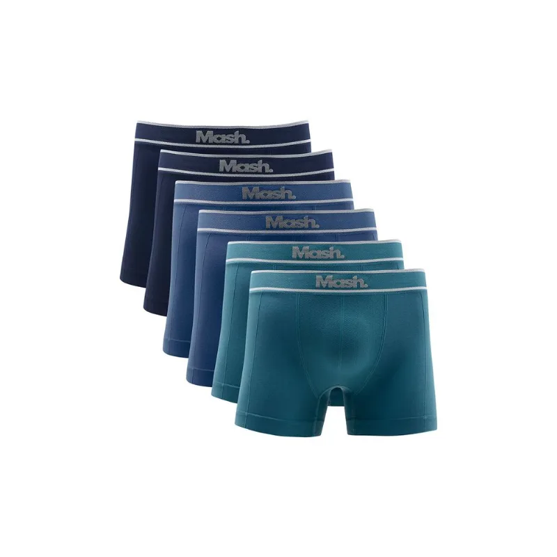 Kit 6 Cuecas Boxer Microfibra sem Costura Azul Diesel GG