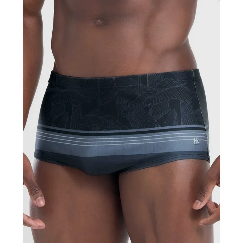 Sungão Estampado com Folhagem Preto G