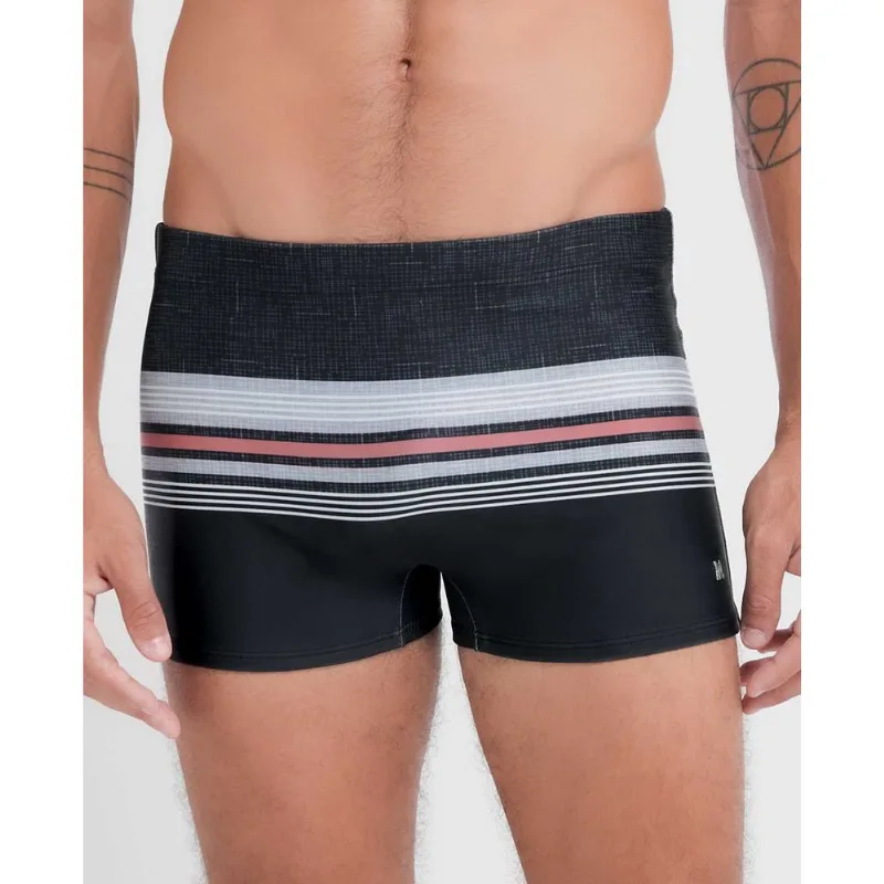 Sunga Boxer com Estampa de Listras Preto M