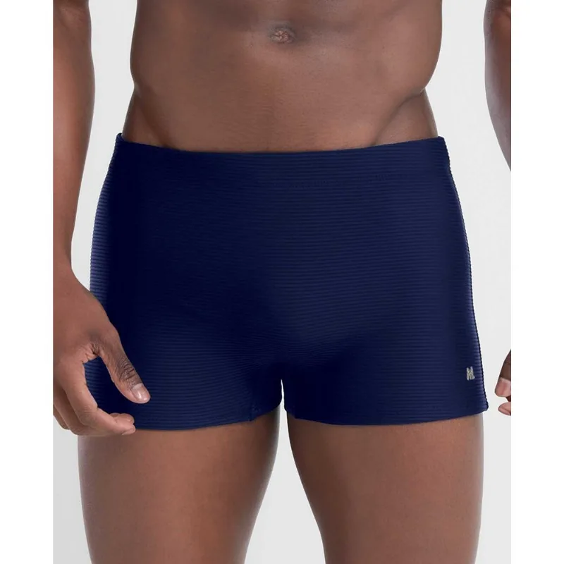 Sunga Boxer Lisa com Textura Azul Marinho G