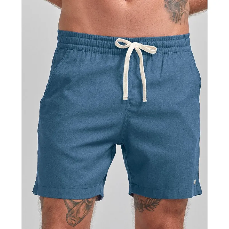 Shorts Casual Linho Azul Medio P