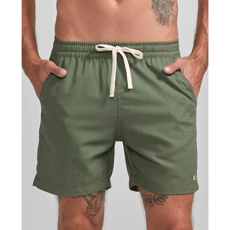 Shorts Casual Linho Verde Militar Claro G