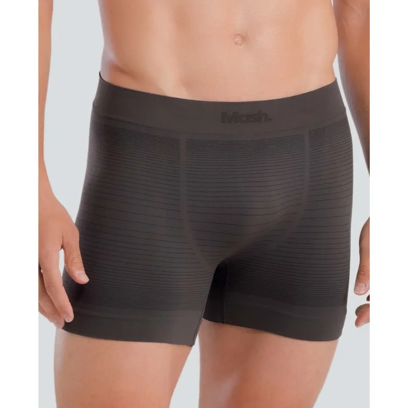 Cueca Boxer Microfibra sem Costura Jacquard Marrom GG