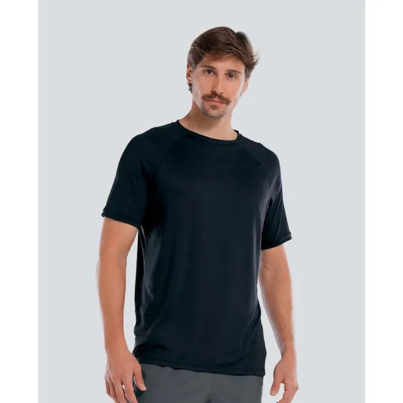 Camiseta Poliamida Raglan Respirável Preto M