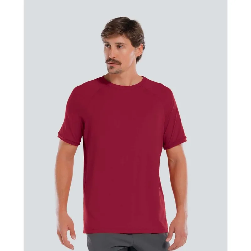 Camiseta Poliamida Raglan Respirável Vermelho Médio M