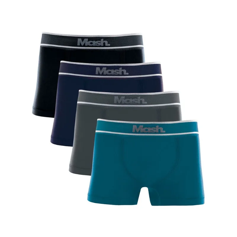 Kit 4 Cuecas Boxer Microfibra sem Costura Infantil Sortido G