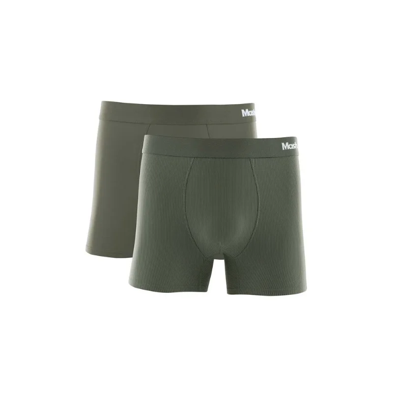 Kit 2 Cuecas Boxer Microfibra Verde Militar Médio M