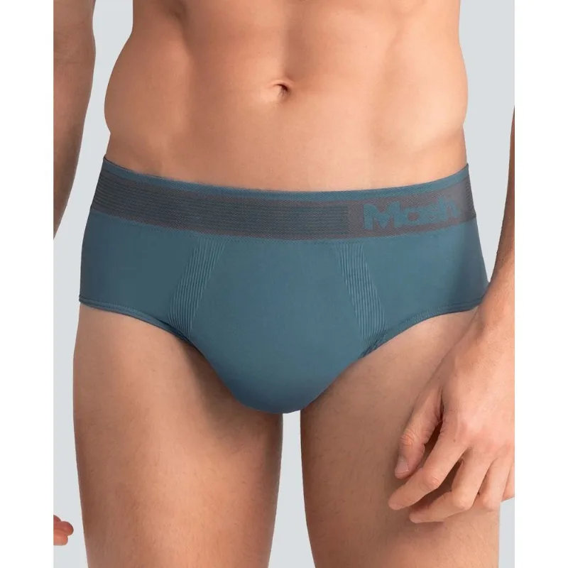 Cueca Slip Microfibra sem Costura Azul Medio M