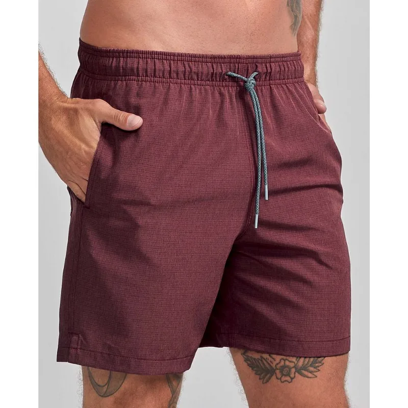 Shorts Elastano Mescla Fio Tinto Vermelho P