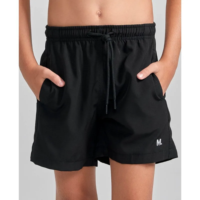 Shorts Elastano Liso Infantil Preto P