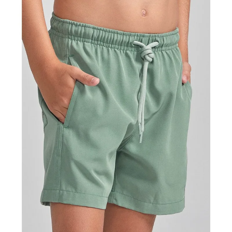 Shorts Elastano Liso Infantil Verde Médio G