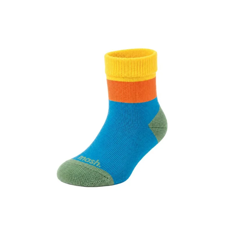 Meia Cano Cano Curto Infantil Azul Piscina Médio 22-27
