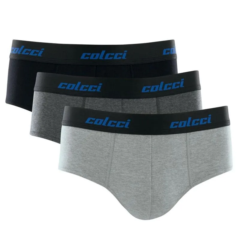 Kit Cueca Colcci Slip 3 Peças Masculina Algodão Elástico Preto G