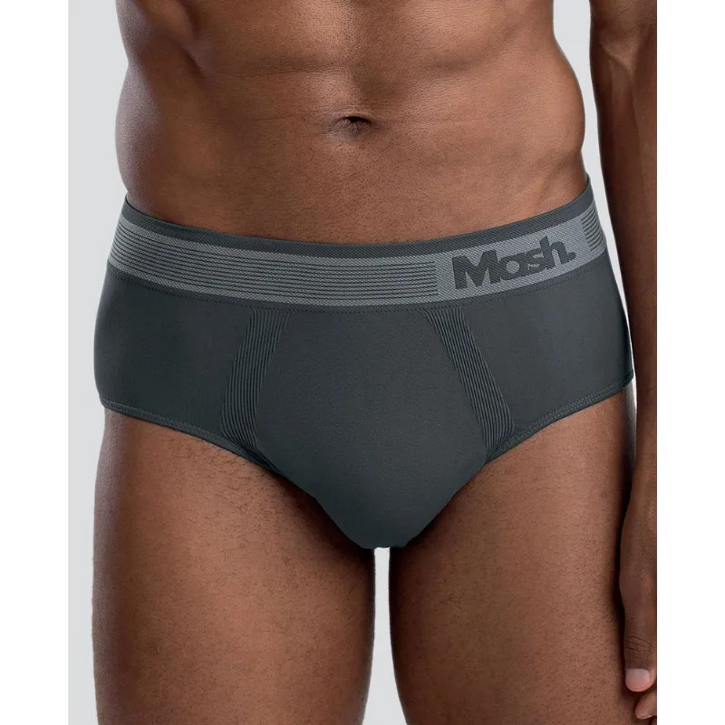 Cueca Slip Microfibra sem Costura Cinza Chumbo G